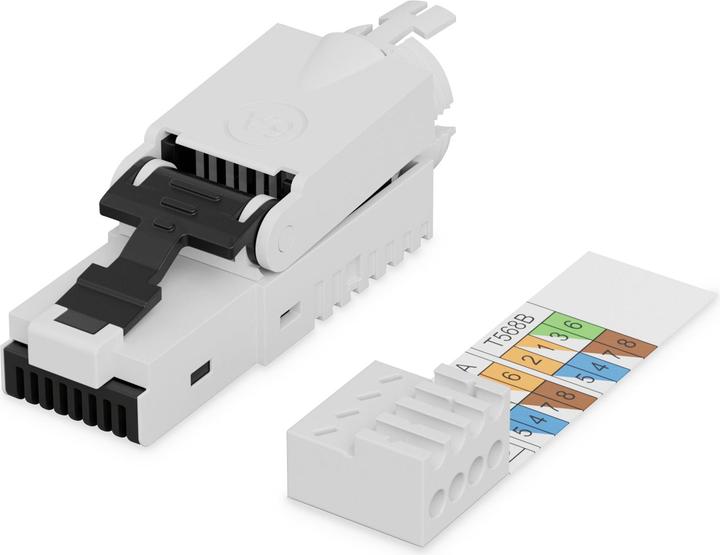 Actual product image Digitus CAT 6A connector for field mounting unshielded AWG 27/7 to 22/1 solid and stranded wire