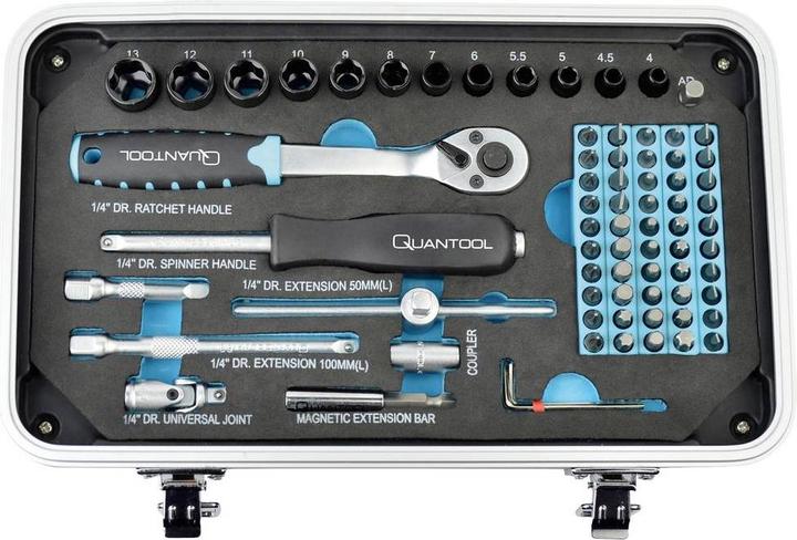 Produktbild Quantool Schraub- und Bitsatz, 116-tlg. (Innensechskant, Kreuz Pozidriv PZ)