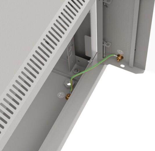 Produktbild Lanberg Wandmontierte Schrank 19 9HE 540x350 graue mit Glastüren (FLAT PACK) (10.86 HE, 19 Zoll Rack)