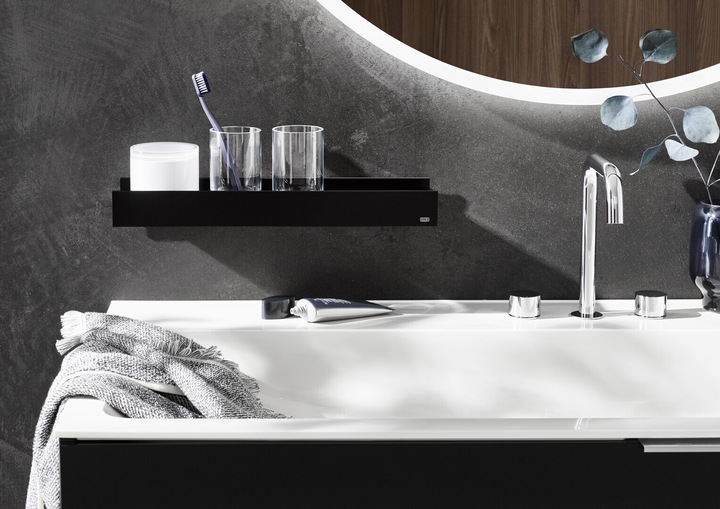 Actual product image Emco aura double glass holder, black matt, 852513400