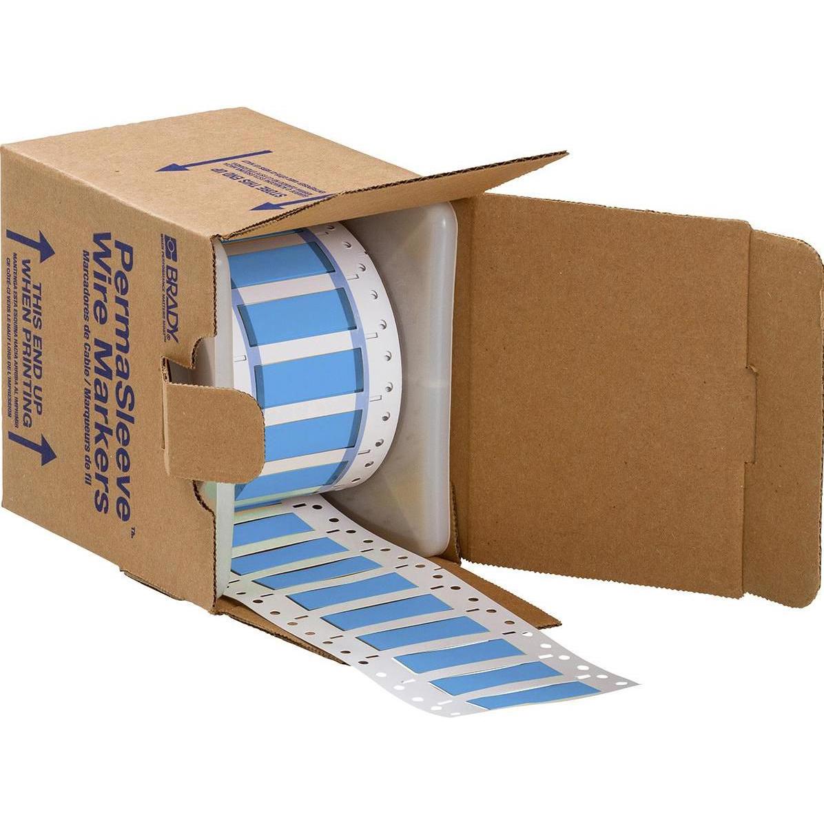 Thumbnail - Brady, Etiketten, 3PS-375-2-BL-S, B-342, Permasleeve, wärmeschrumpfd. Polyolefin, Blau, 50,8 x 16,38mm, für Ka