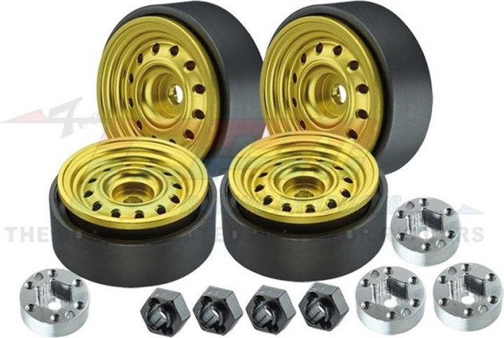 Produktbild GPM BEADLOCK-FELGEN-SET ALU 1.0 12LOCH (1 SET/4 STÜCK) GOLD TRX-4M, SCX24