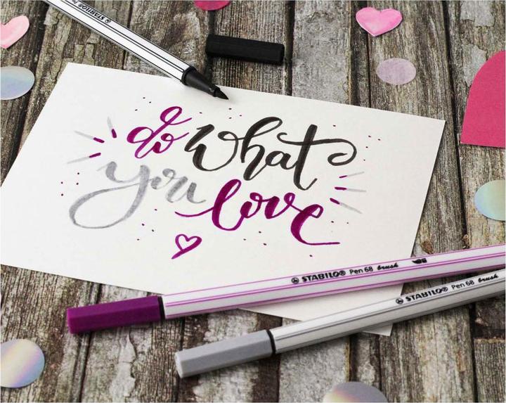 Image du produit STABILO Pen 68 brush Stylo feutre Premium (Bleu, 1 x)