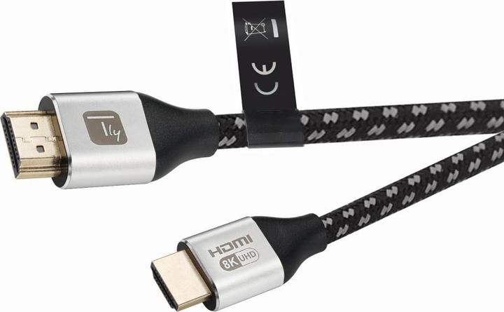Produktbild Techly HDMI 10K,8K,4K Video Kabel, 48 Gbit/s, St-St 2m schwarz Textilmantel Hersteller: (2 m)
