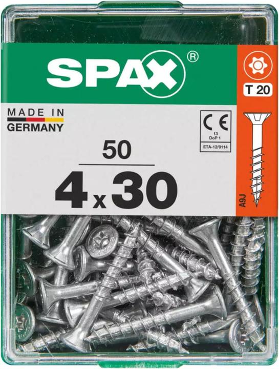 Produktbild Spax DIY Universal Senkkopf T-STAR plus TGW WIROX A9J 4x30 M 50 St. (50 Schrauben pro Stück)