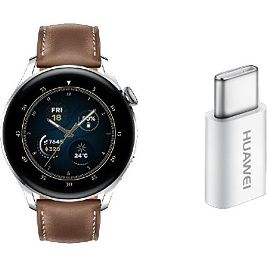 Huawei Kit Watch 3 Classic Brow + Adapt 5v2a Typec (46 mm, 4G), Smartwatch