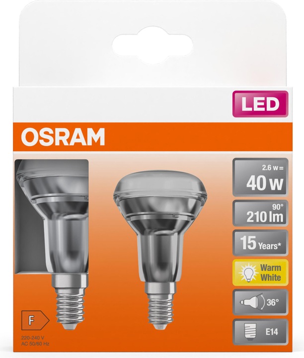 Actual product image Osram Reflector lamps (E14, 2.60 W, 210 lm, 2 x, F)