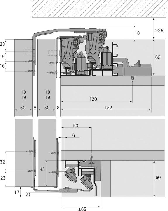 Image du produit Hettich Jeu de profilés 2300 mm argent