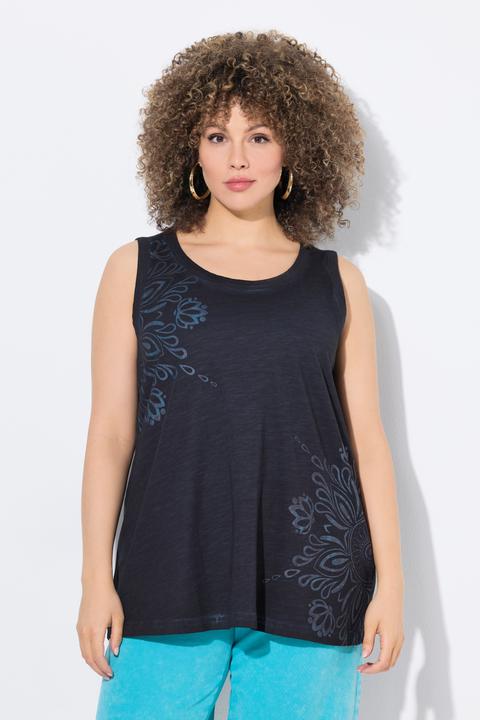 Immagine prodotto Ulla Popken Top dal taglio svasato e smanicato con design mandala e scollo rotondo (54)
