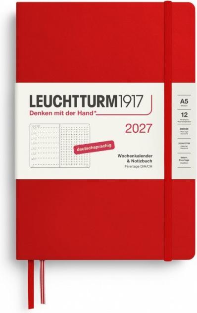 Produktbild Leuchtturm1917 Wochenkalender&NotizbuchMediumA5DottedCherry2027 (A5)