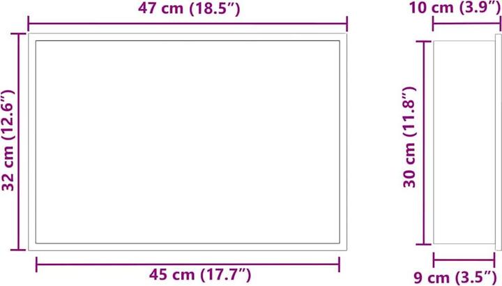 Produktbild vidaXL Duschnische (45 x 30 x 9.50 cm)