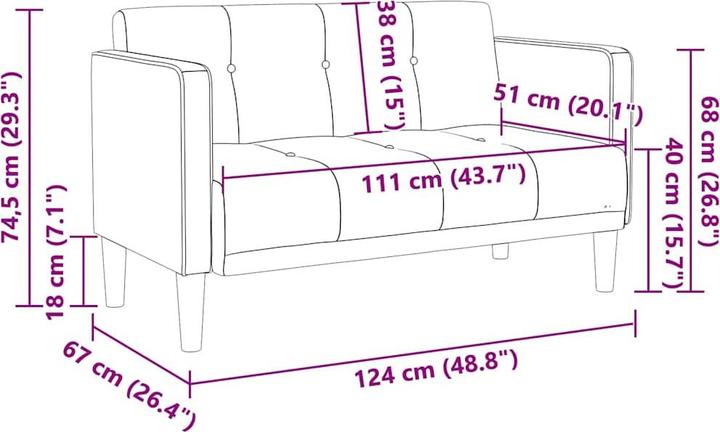 Produktbild vidaXL Zweisitzer-Sofa