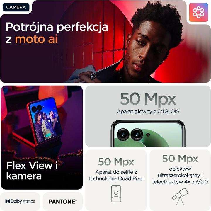 Productafbeelding Motorola Razr 60 Ultra (512 GB, Pantone Scarabee, 6.96", SIM + eSIM, 5G)