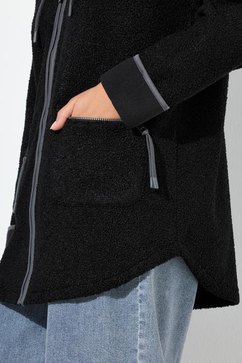 Produktbild Ulla Popken Teddyjacke, Kapuze, Zipptaschen, Fleecefutter (50)