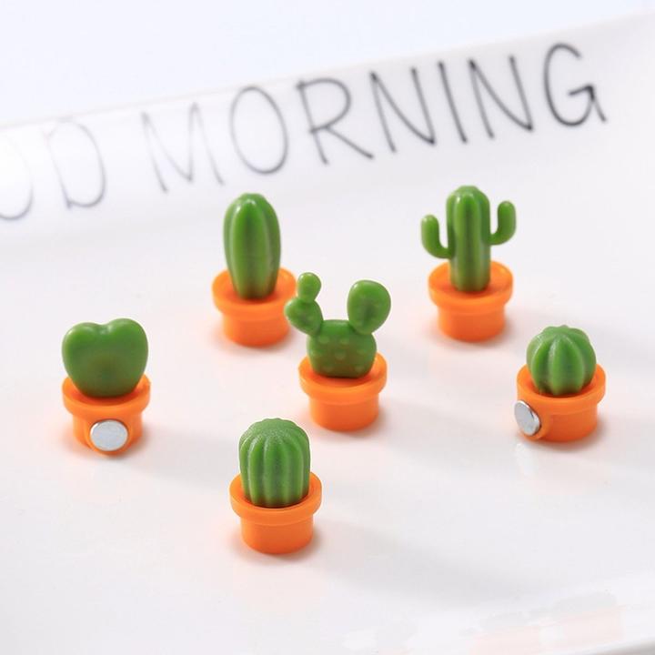Produktbild König Design 6er Set Magnete Kühlschrank Set Küche Pinnwand Memowand Magnet Holder Kaktus (6 x)