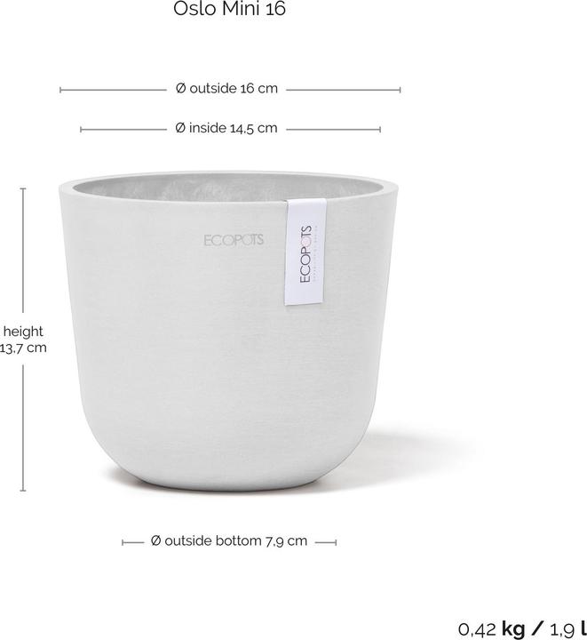 Immagine prodotto Ecopots Oslo Mini (16 cm)