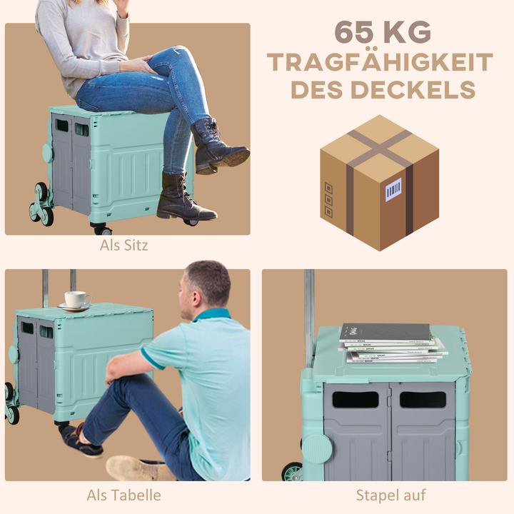 Image du produit Homcom Einkaufswagen Kunststoff, Aluminiumlegierung Grün