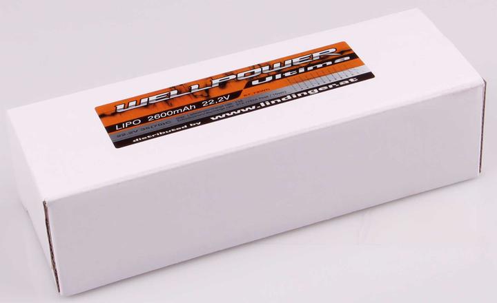 Actual product image Wellpower lipo battery ultima 2600 mah / 22.2 volt 6s 35/70c ch5/8 xt-60 (22.20 V, 2600 mAh)