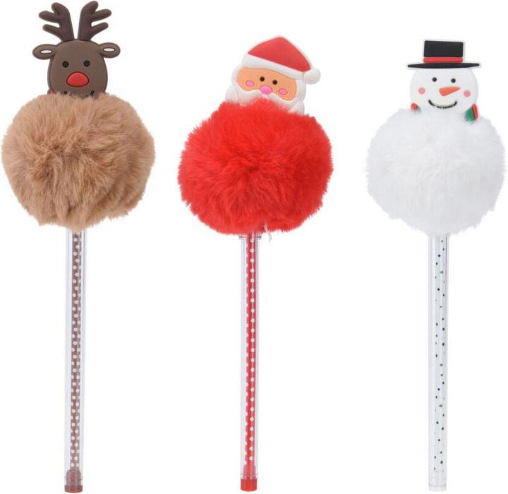 Image du produit Stylo à bille Noël avec pompon