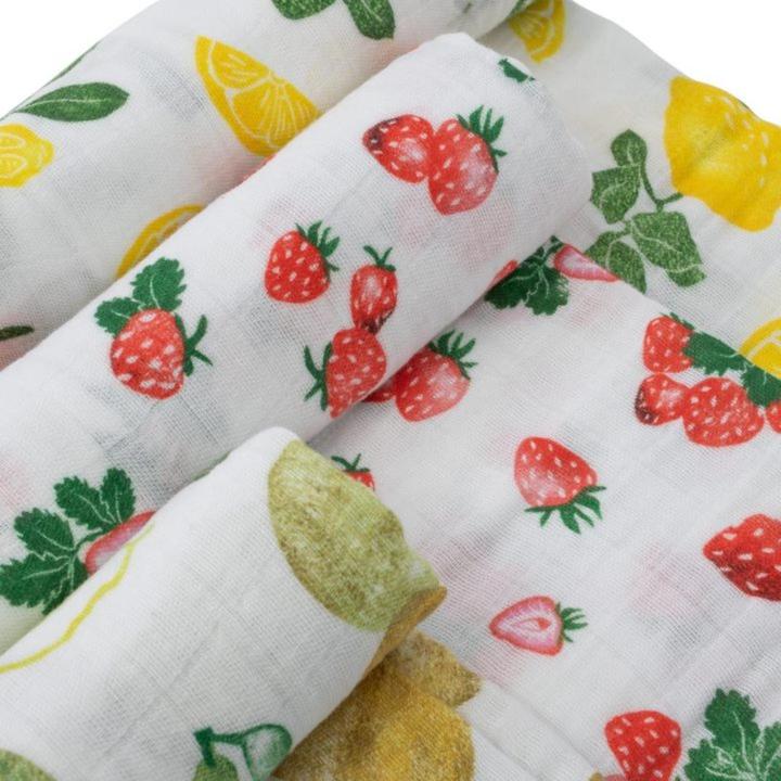 Produktbild little unicorn Cotton Muslin Swaddle 3 Pack - Fruit Stand (120 cm, 120 cm)