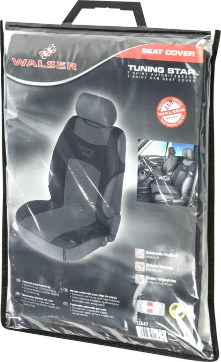 Produktbild Walser Autositzbezug Tuning Star für Vordersitz 1-teilig schwarz/anthrazit