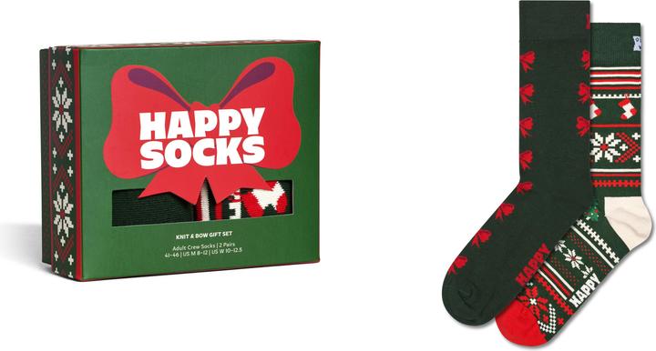 Happy Socks 2-Pack Knit And Bow Socks Gift Set (pack of 2, 36 - 40)