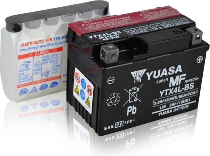 Actual product image Yuasa Motorcycle battery YTX4LBS (12 V, 3.20 Ah, 50 A)