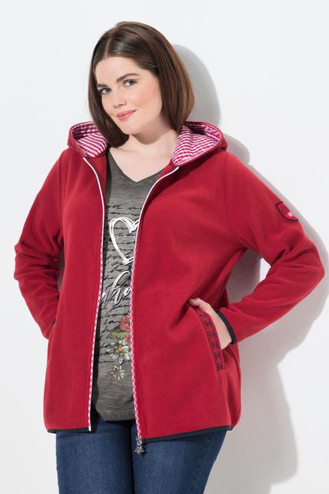 Produktbild Ulla Popken Trachten-Fleecejacke, Kapuze, Zierstickerei, Langarm (46, 48)