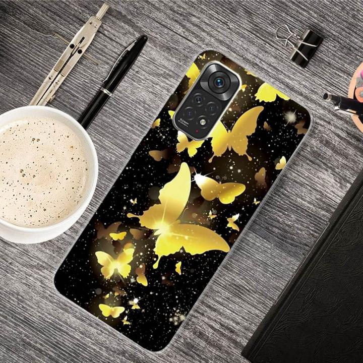 Produktbild Cover-Discount Xiaomi Redmi Note 11 Pro / 12 Pro - Softes Silikon Case Schmetterling gold (Xiaomi Redmi Note 12 Pro)