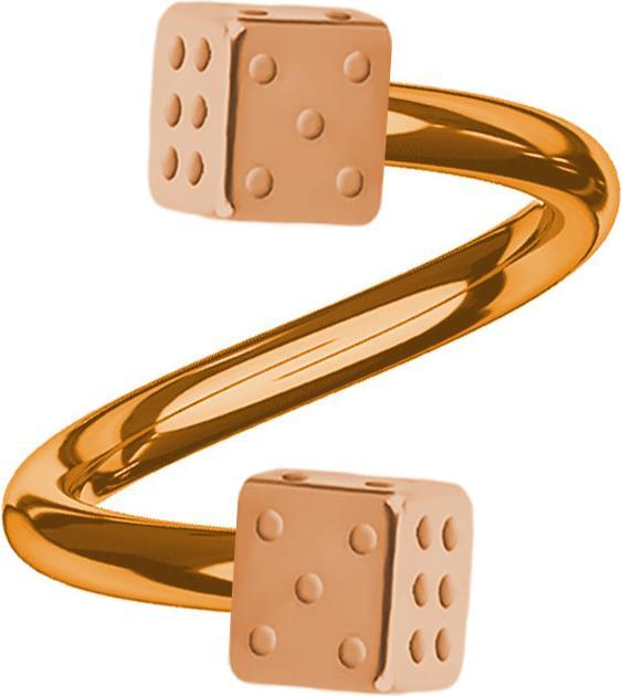 Immagine prodotto Star Piercing Micro spirale in oro rosa con due cubi (senza ottone, Acciaio chirurgico 316L)