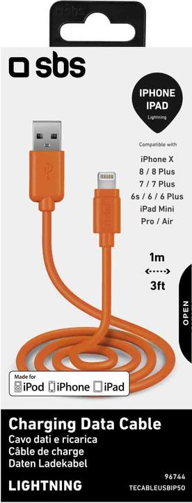 Image du produit SBS Câble de données USB 2.0 - Apple Lightning (1 m, USB 2.0)