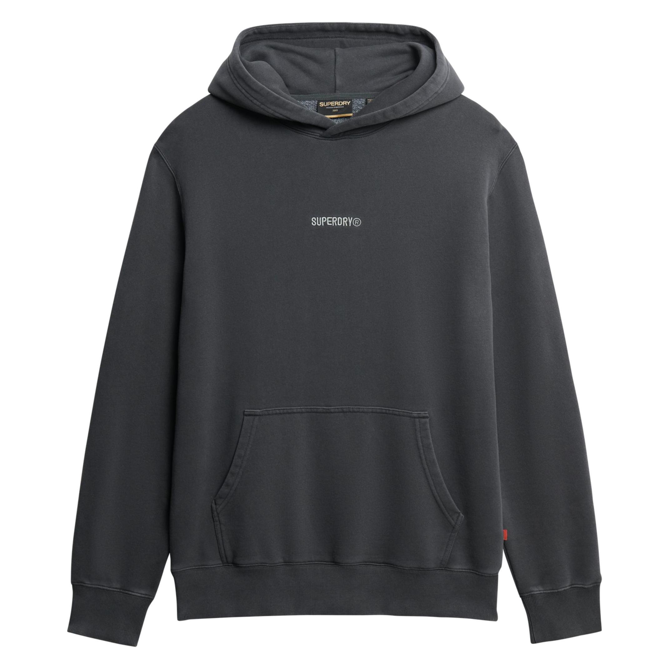 Superdry, Herren, Pullover, Micro Logo Hoodie, Grau, Schwarz, (3XL)