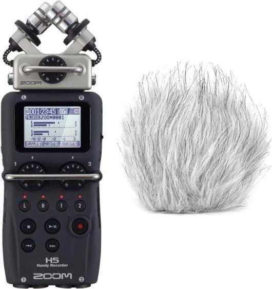 Zoom H5 mobile phone recorder with fur windscreen (Handheld)