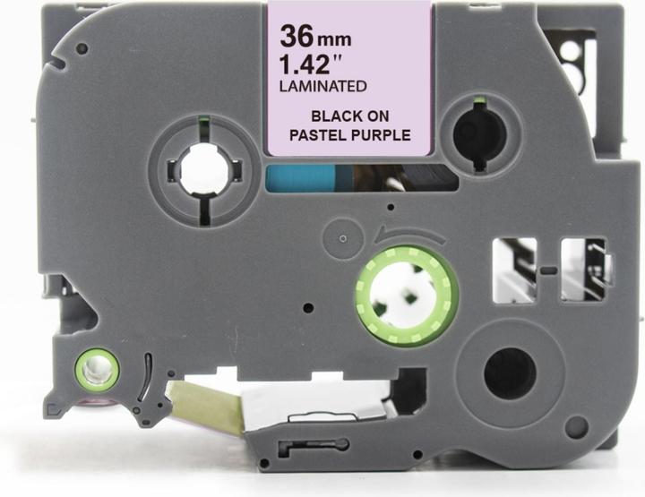 Produktbild Hermex Alternatives Etikettenband zu Brother TZe-MQF61 Beschriftungsband (3.60 cm, Schwarz, Violett)