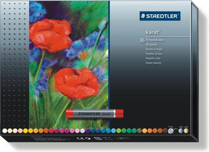 Actual product image Staedtler Oil pastels Design Journey, 36-count cardboard box waterproof, diameter: 11 mm, length: 70 mm, with (Multicoloured, 36 x)