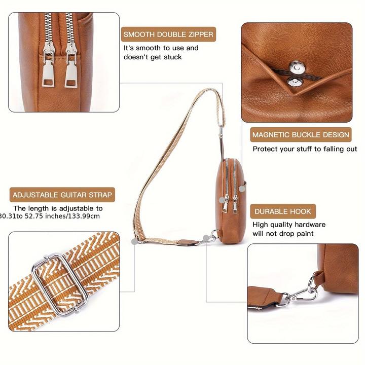 Immagine prodotto Only-Bags.Store Mini borsa a tracolla in pelle PU, borsa a tracolla in stile retrò, borsa portacellulare alla moda