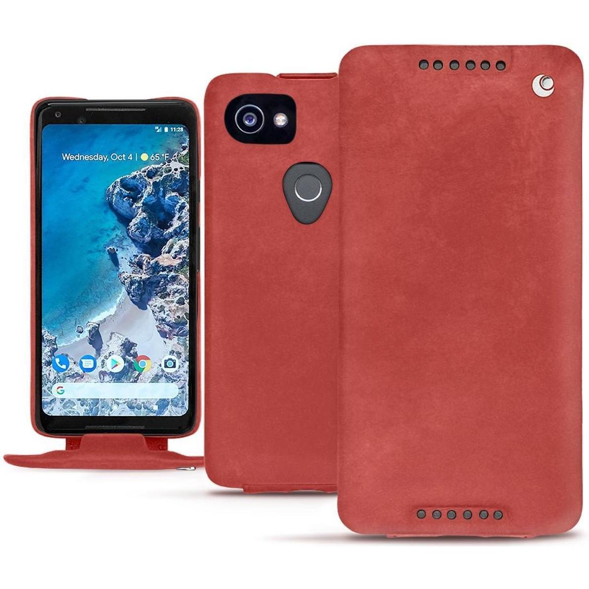 Noreve Lederschutzhülle vertikal (Google Pixel 2 XL), Smartphone Hülle, Rot