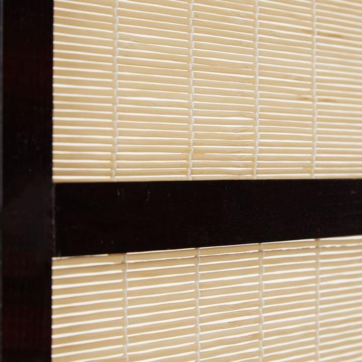 Actual product image Greendeco 4-fold wood screen bamboo black