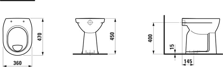 Produktbild Laufen Stand-WC PRO Flachspüler, 6 l bahamabeige