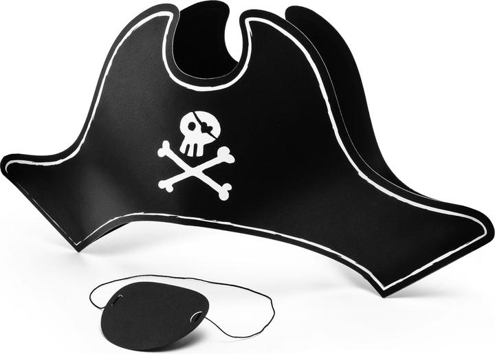 Partydeco Piratenhut und Augenklappe (2 Stk.)