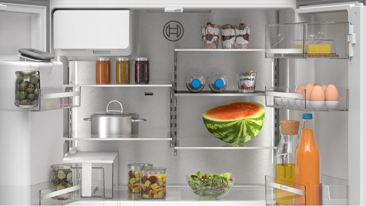 Produktbild Bosch Hausgeräte Serie 6, Kühl-Gefrier-Kombination, mehrtürig, 183 x 90.5 cm, Gebürsteter Stahl mit Anti Fingerprint (574 l)