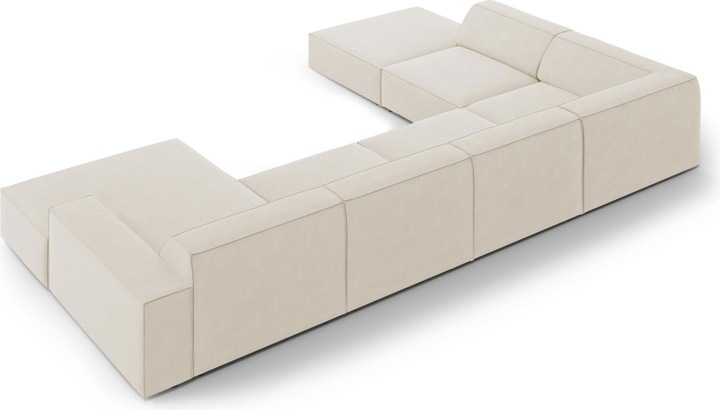 Actual product image Micadoni Velvet Panoramic Left Corner Sofa, "Jodie", 7 Seats, 364x262x70Made in Europe (Sofa landscape)