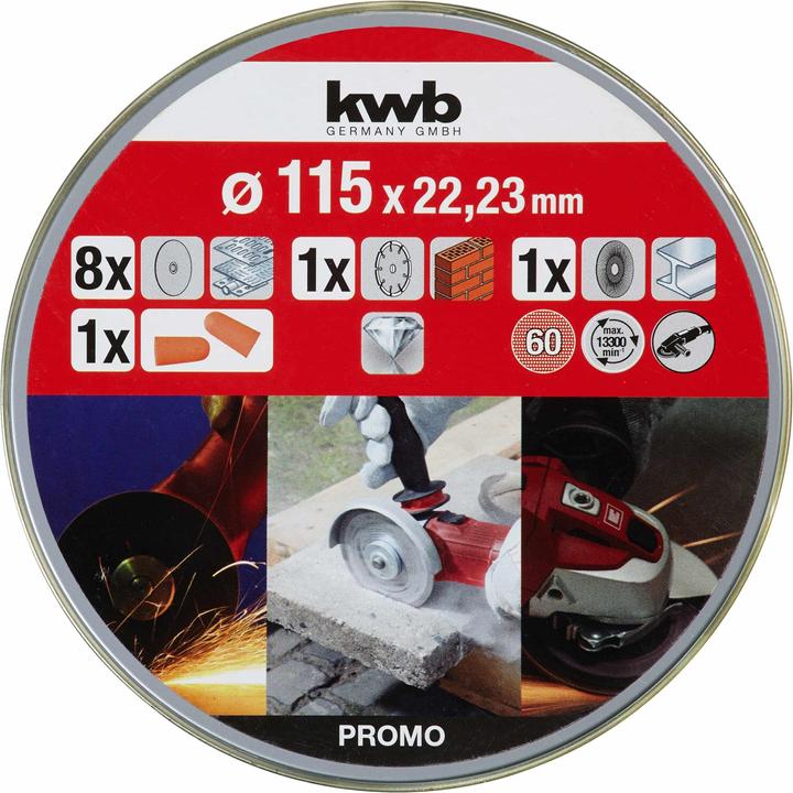 Produktbild kwb Starter Set Trennscheiben115 Dose 10t