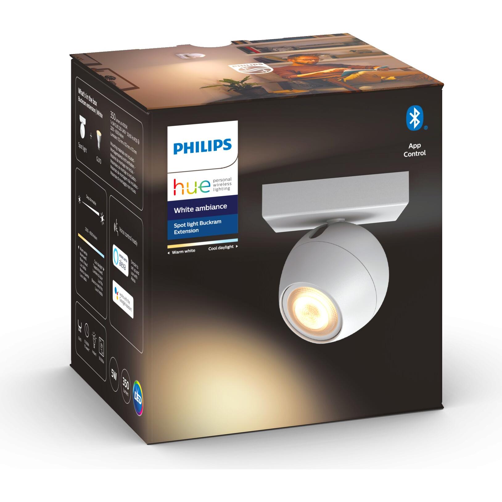 Thumbnail - Philips Hue, Wandleuchte + Deckenleuchte, Buckram Basic BT (350 lm, GU10)