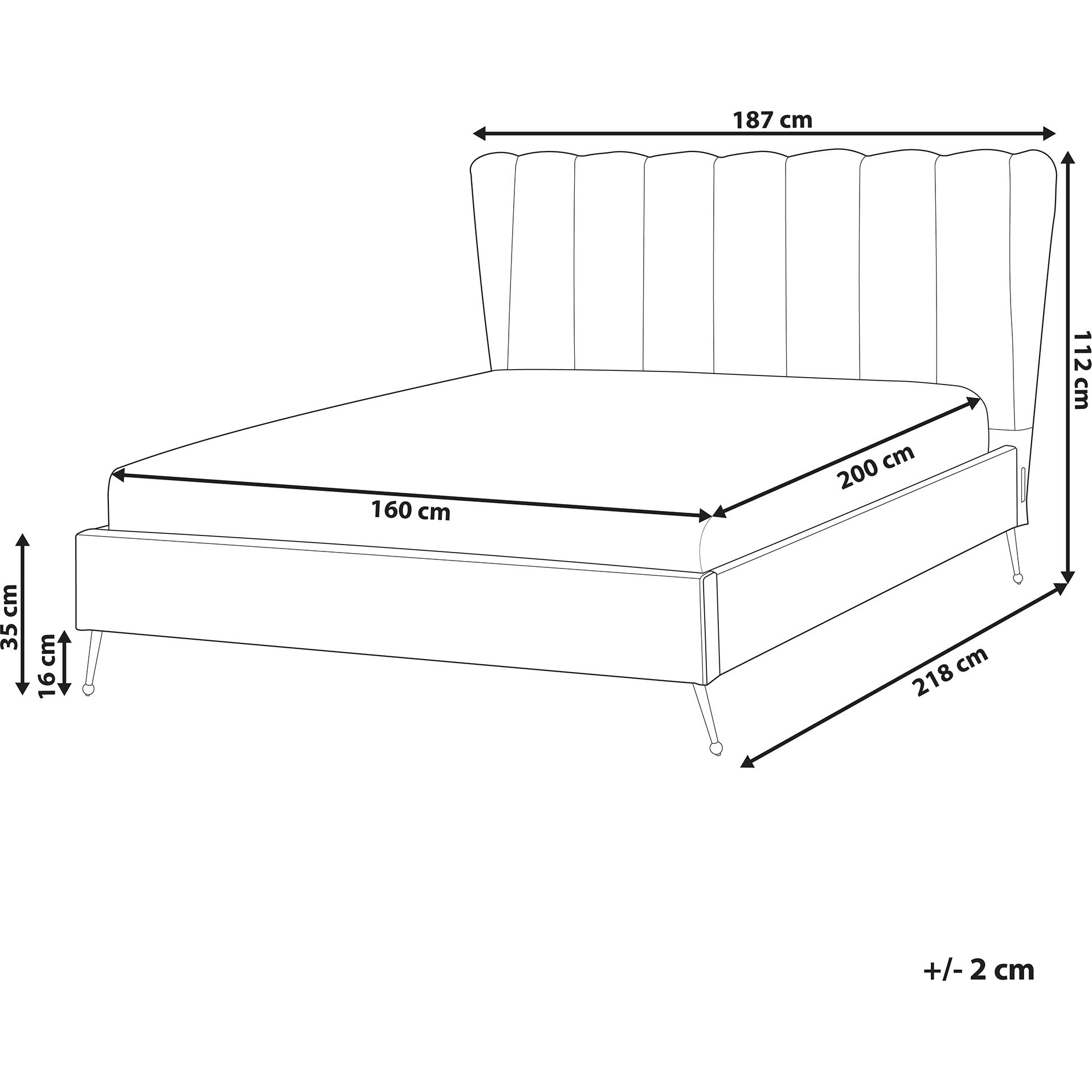 Thumbnail - Beliani, Bett, Miribel (160 x 200 cm)