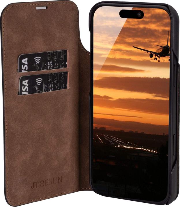 Actual product image JT Berlin Genuine leather BookCase Tegel for Apple iPhone 17 Pro Max black (Apple iPhone 17 Pro Max)