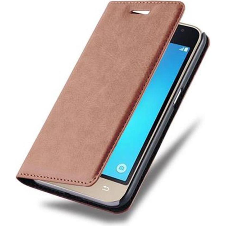 Thumbnail - Cadorabo Book Invisible Magnet Cover (Samsung Galaxy J1 (2016)), Smartphone Hülle, Braun