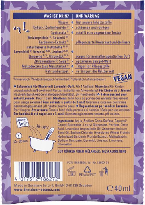Actual product image Dresdner Essenz Dreckspatz Schaumbad Display Träum gut 16 Stück (2304 ml, Bubble bath)