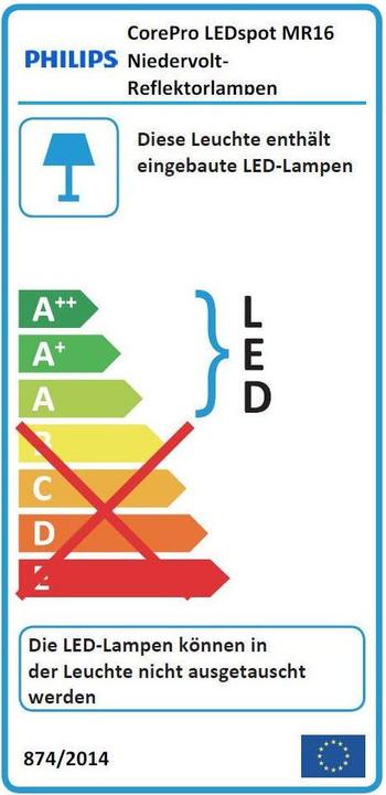 Energie-Label Philips Professional CorePro LEDspot (GU5.3, 7 W, 621 lm, 1 x, F)