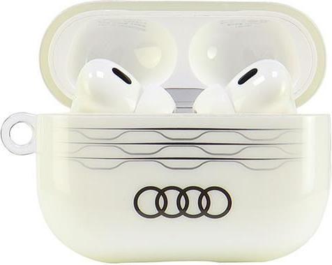 Actual product image Audi IML Geometric Pattern AirPods Pro 2 cover biały/white AU-IMLAPP2-A6/D3-WE (Headphone sleeve)